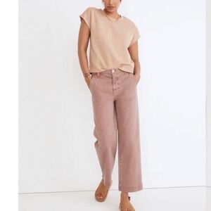 Madewell The Perfect Vintage Wide-Leg Pant Mauve Shadow 33